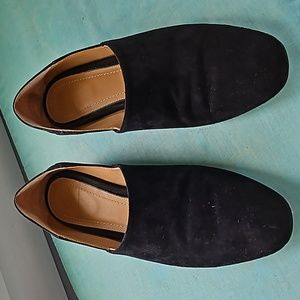 The Row Noelle black suede loafers, 36.5